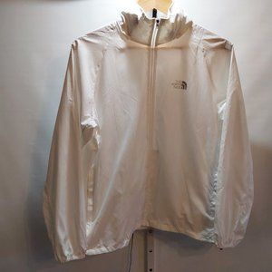North Face White Wind BreakerWomen's Size Medium (Flaw) Small Blue Ink Mark